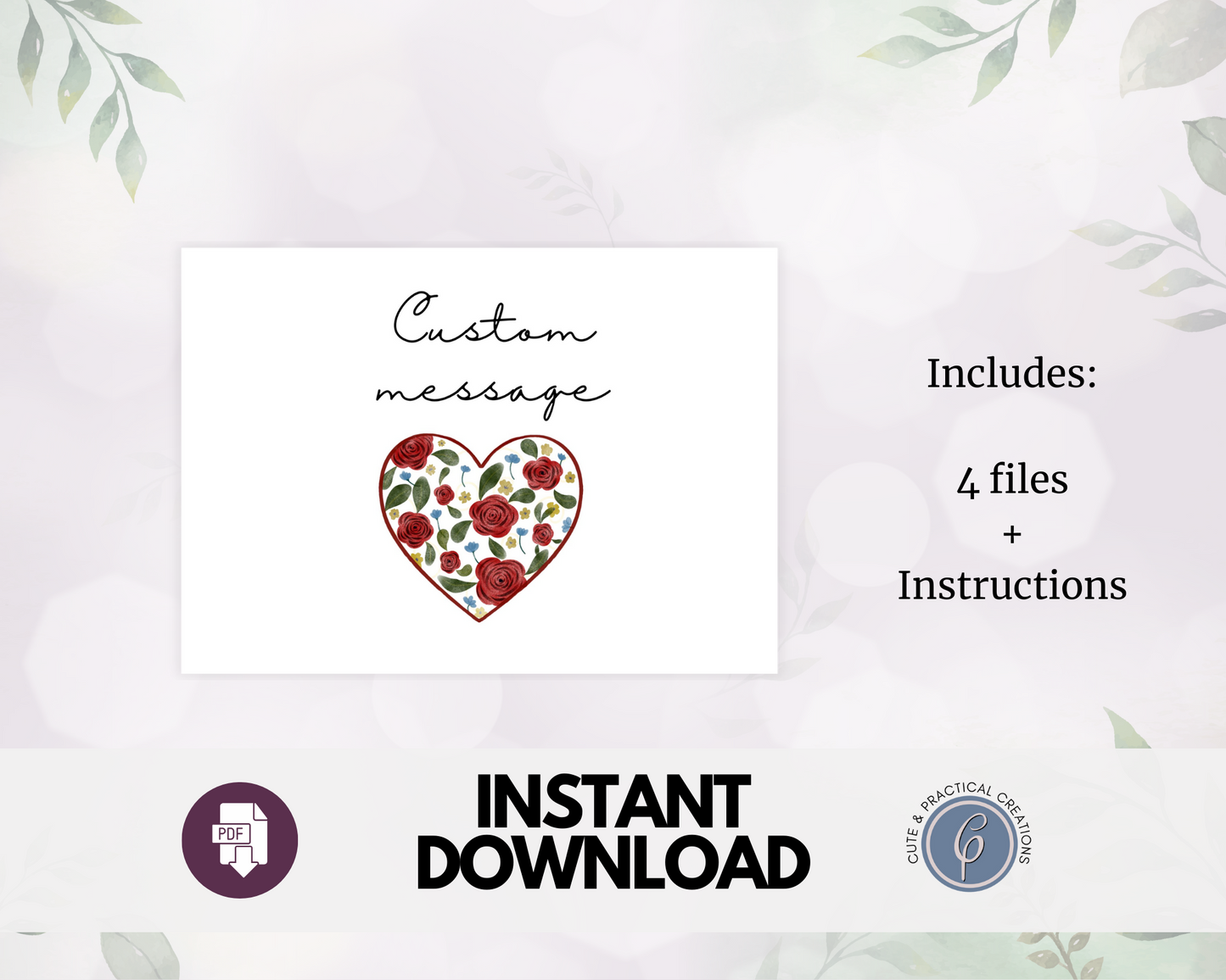 Tarjeta de felicitación imprimible personalizada: tu mensaje
