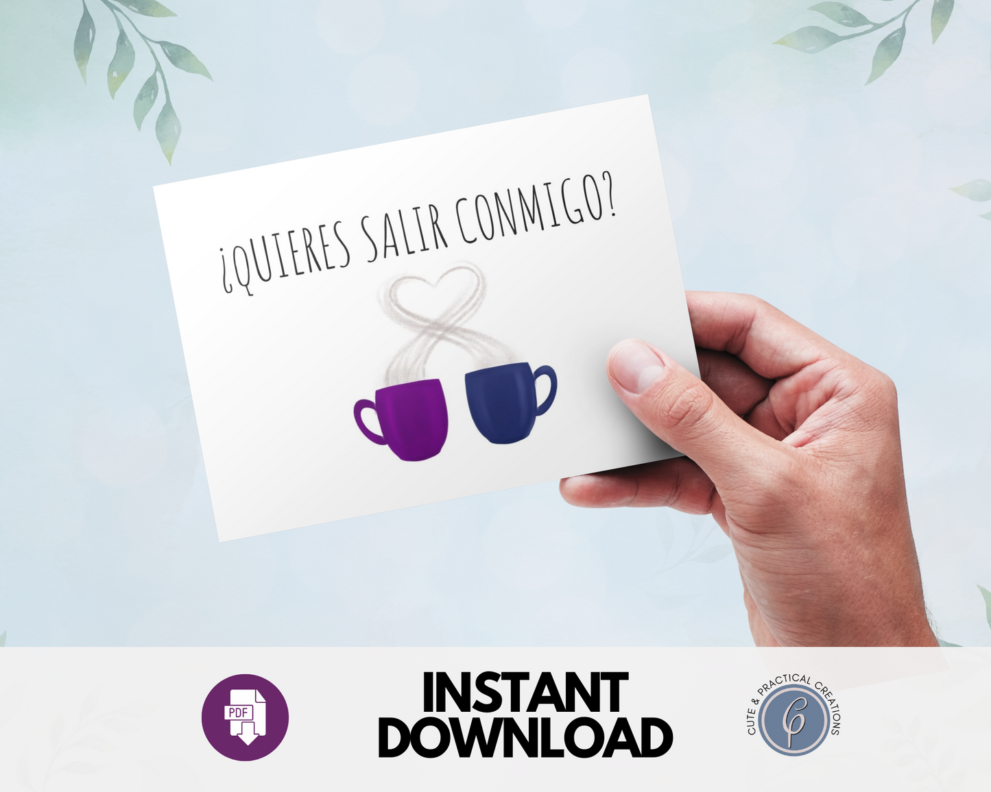 Imprimible "¿Quieres Salir Conmigo?" Tarjeta de felicitación en español