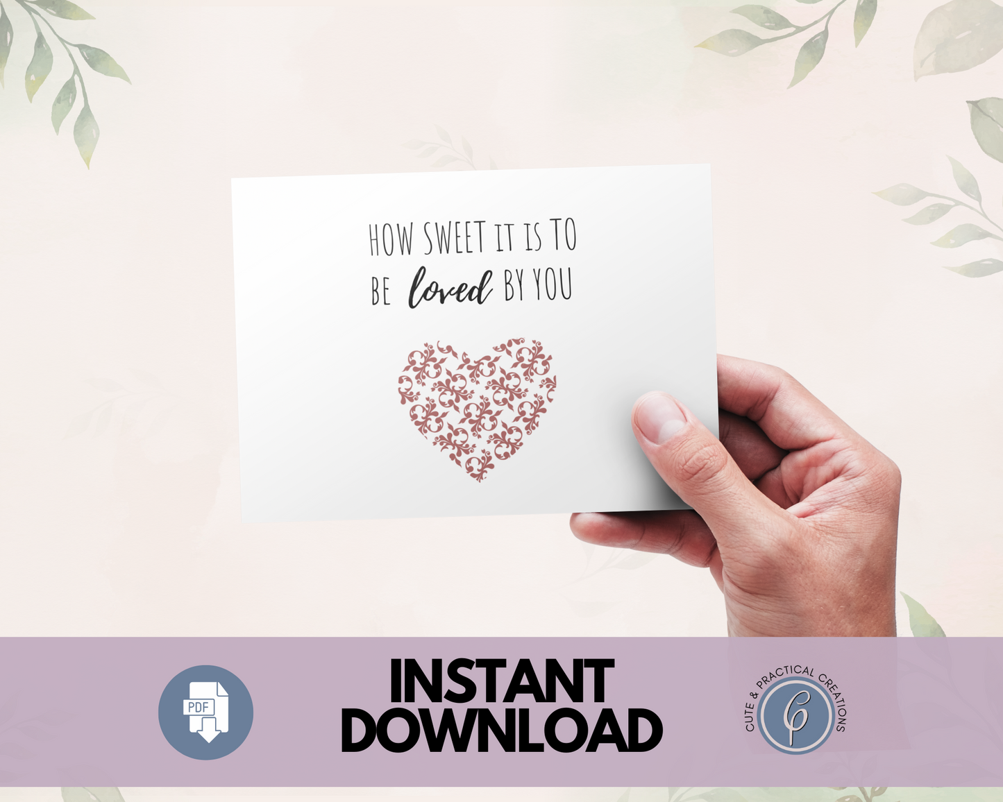 Tarjeta Romántica Qué dulce es ser amado por ti