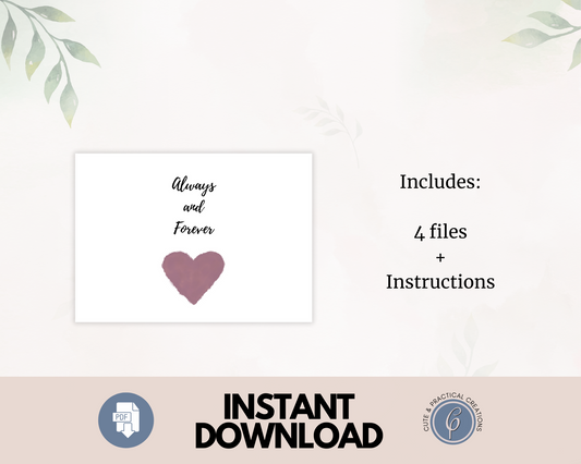 Always and Forever Card with Heart Watercolor Effect
