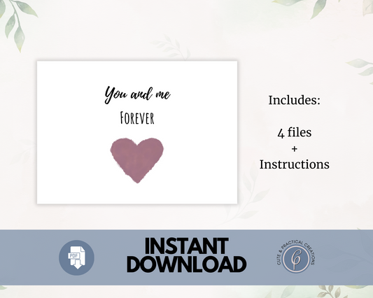 You and Me Forever with Heart Watercolor Effect