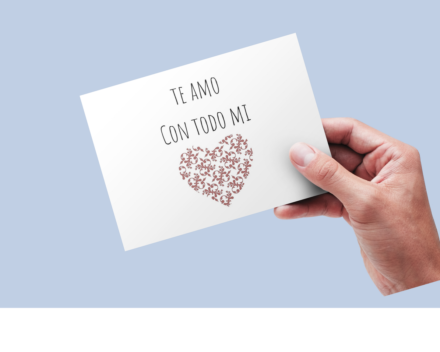 Te amo con todo mi corazón; Tarjeta de felicitación de corazón estilo victoriano en español