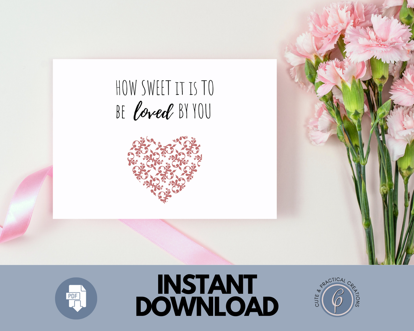 Tarjeta Romántica Qué dulce es ser amado por ti
