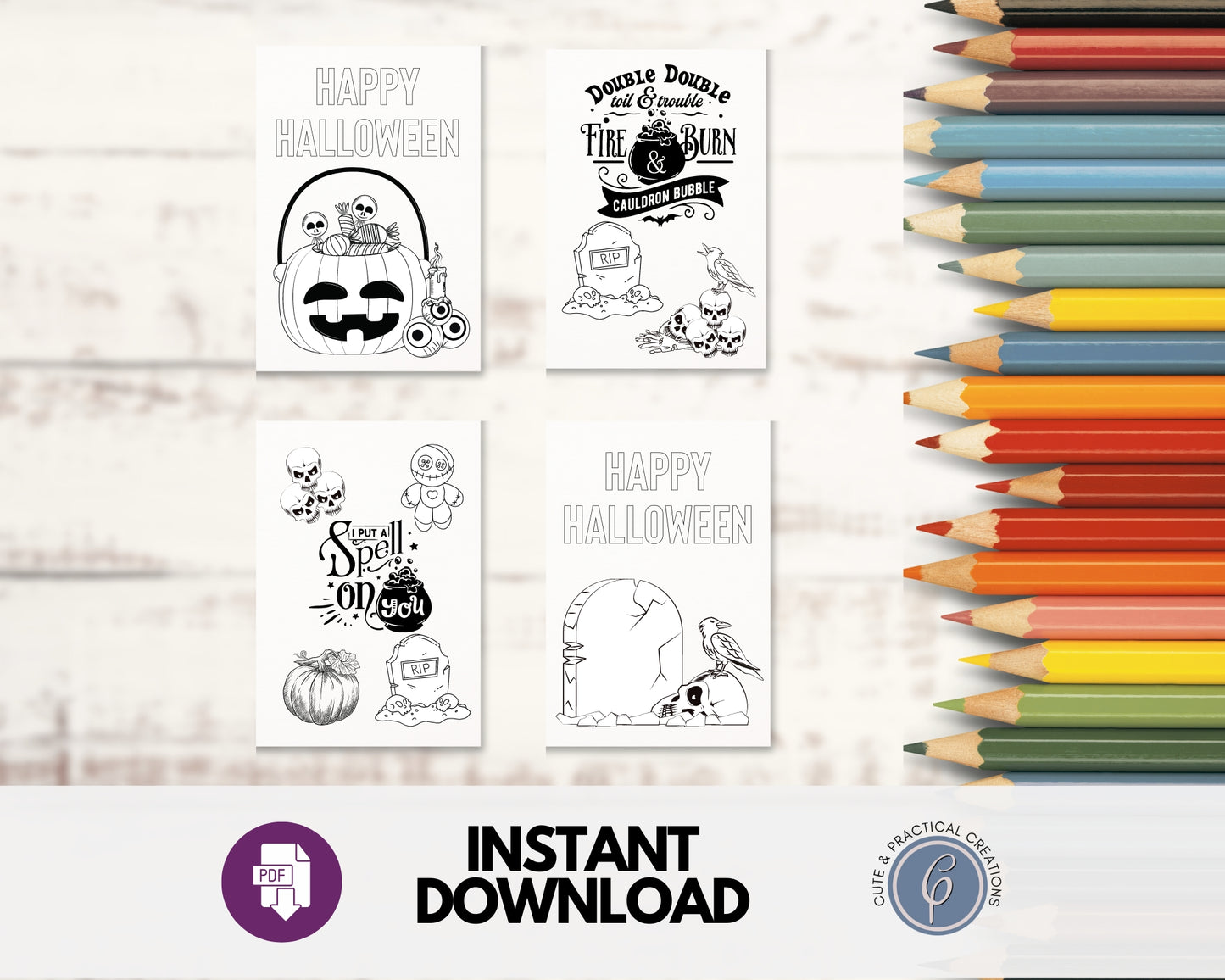 Mini Tarjetas Conjunto de 8 - Diseños imprimibles Otoño