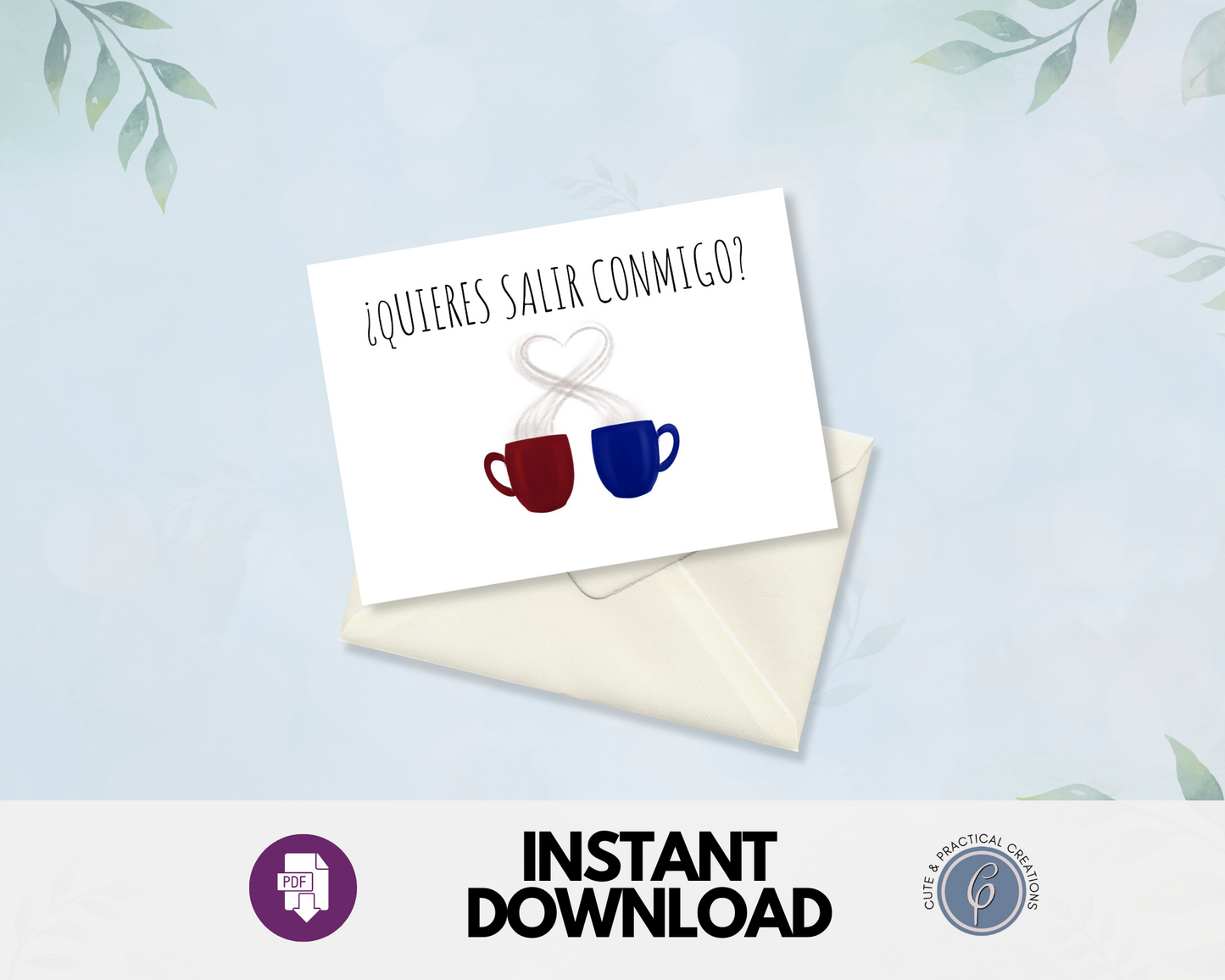 Imprimible "¿Quieres Salir Conmigo?" Tarjeta de felicitación en español