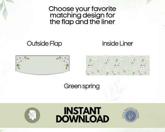 Printable Floral Envelopes - Elegant White Flowers on Light Green Background