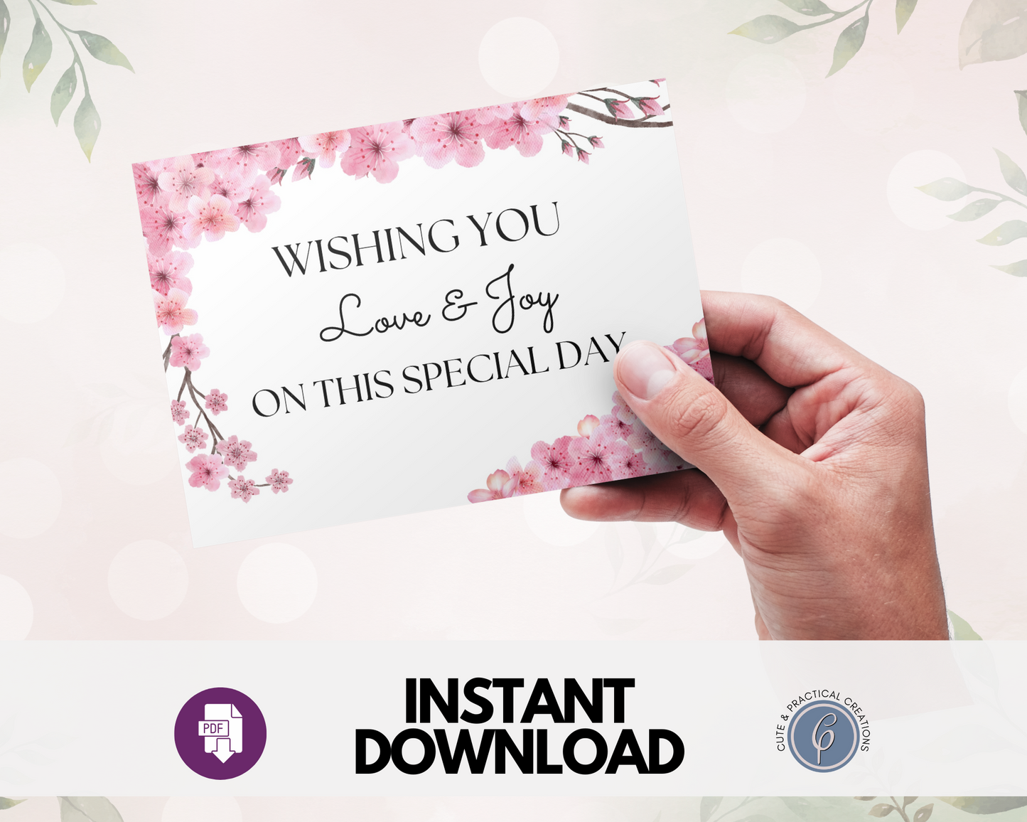 Tarjeta con diseño de flores de Sakura