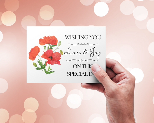 Card with Anemone Floral Design