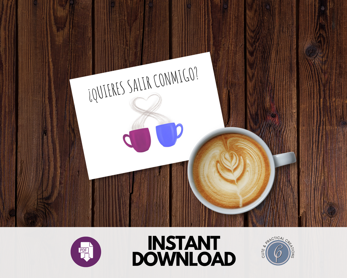 Imprimible "¿Quieres Salir Conmigo?" Tarjeta de felicitación en español
