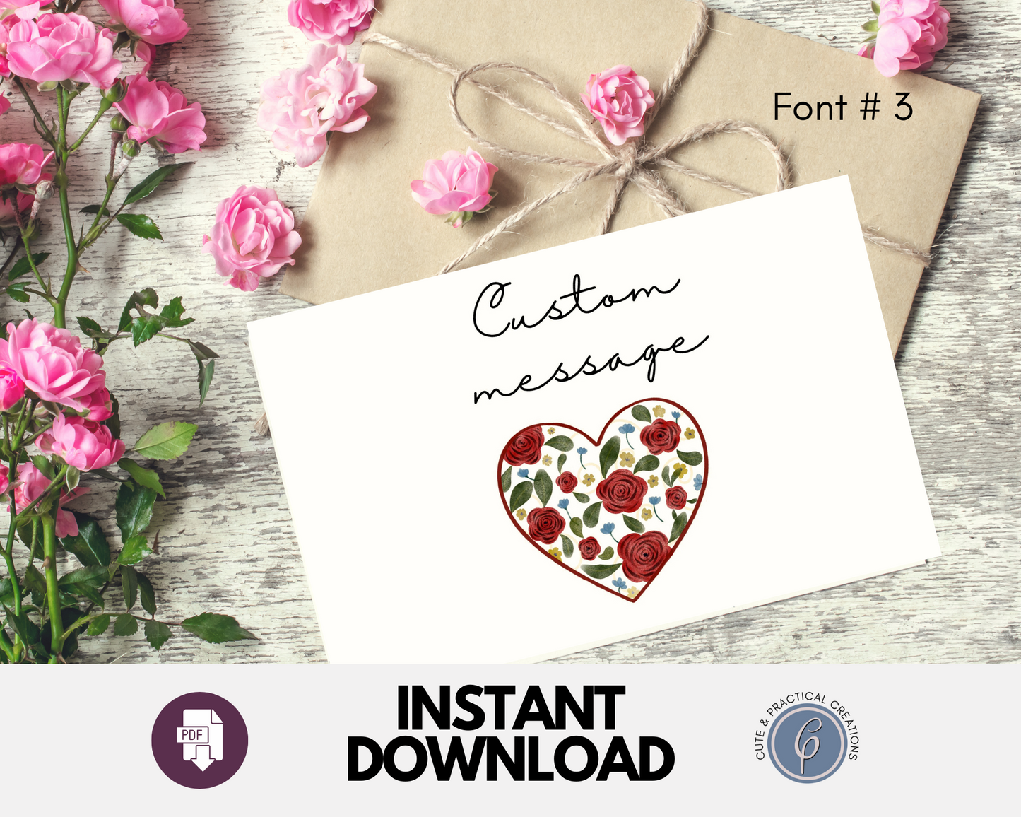 Tarjeta de felicitación imprimible personalizada: tu mensaje