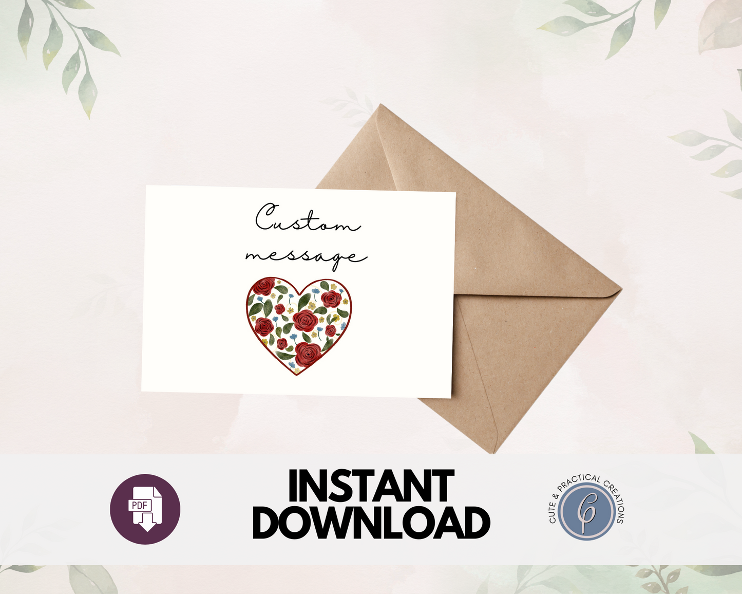 Tarjeta de felicitación imprimible personalizada: tu mensaje