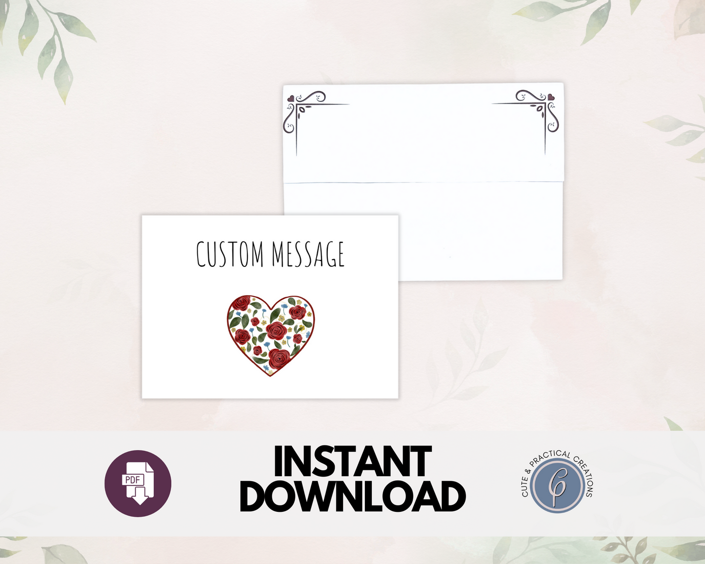 Tarjeta de felicitación imprimible personalizada: tu mensaje