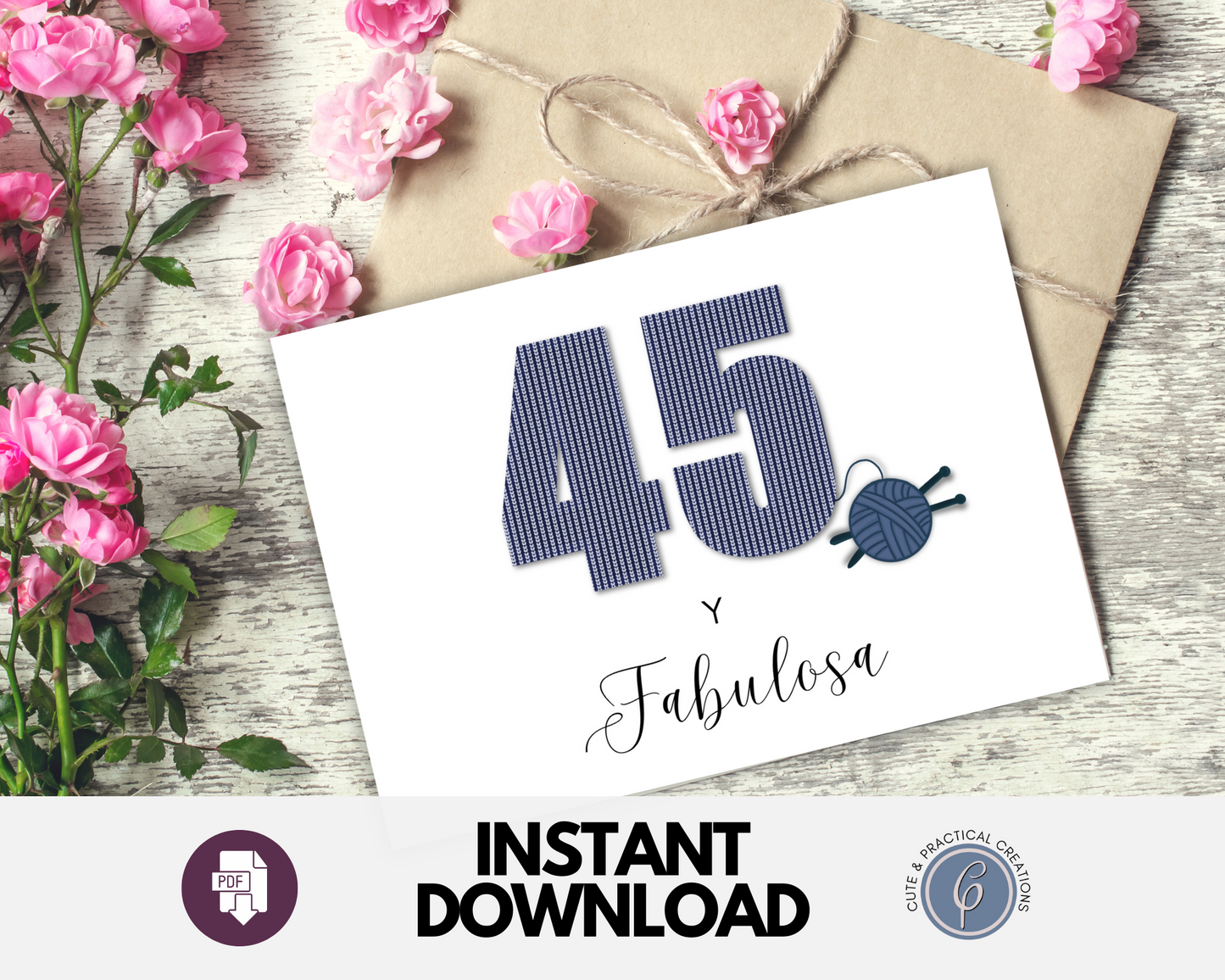 Tarjeta de cumpleaños 45 años y fabulosa en español