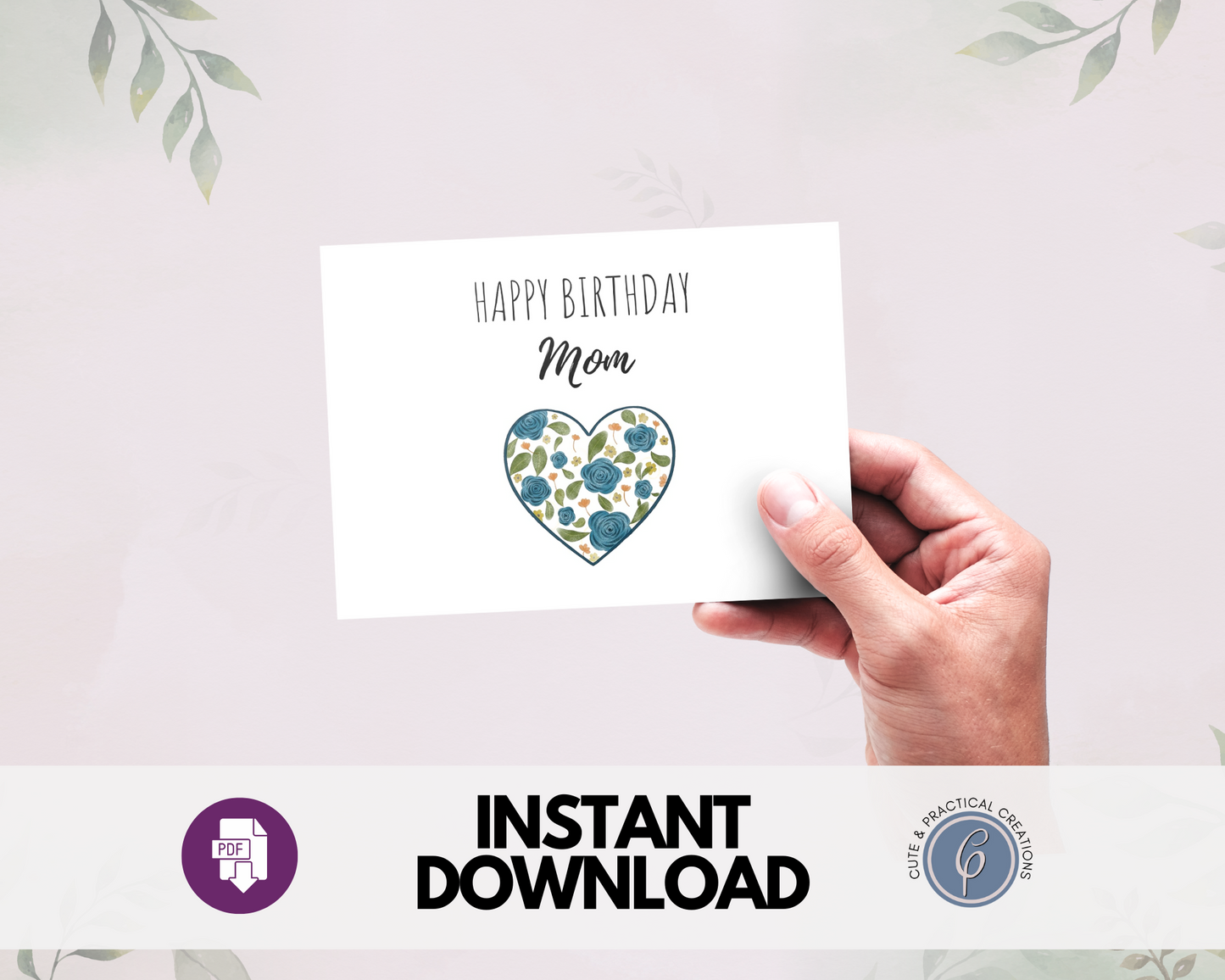 Feliz cumpleaños mamá corazón con flores Tarjetas de felicitación