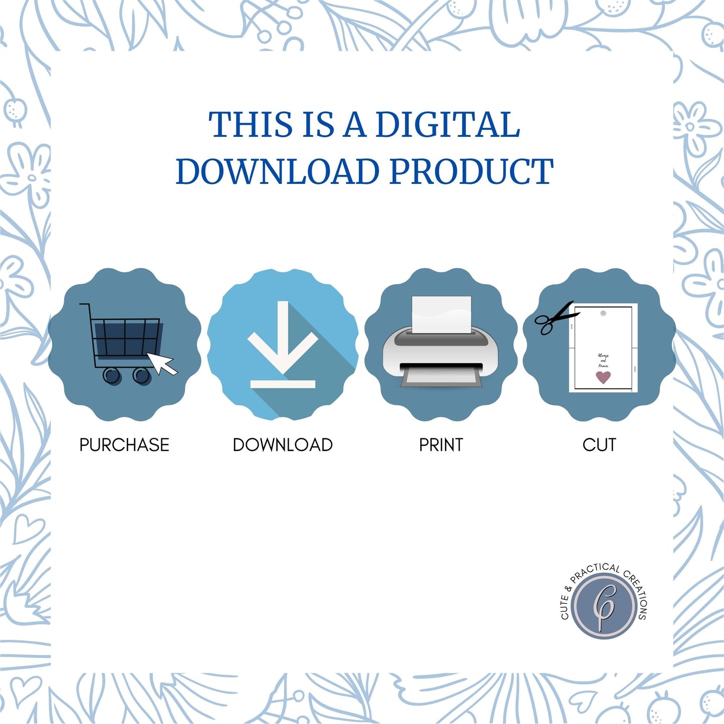 Set Tarjeta Imprimible y Plantilla de Sobre con Forro incluido-Diseño Floral-Mamá