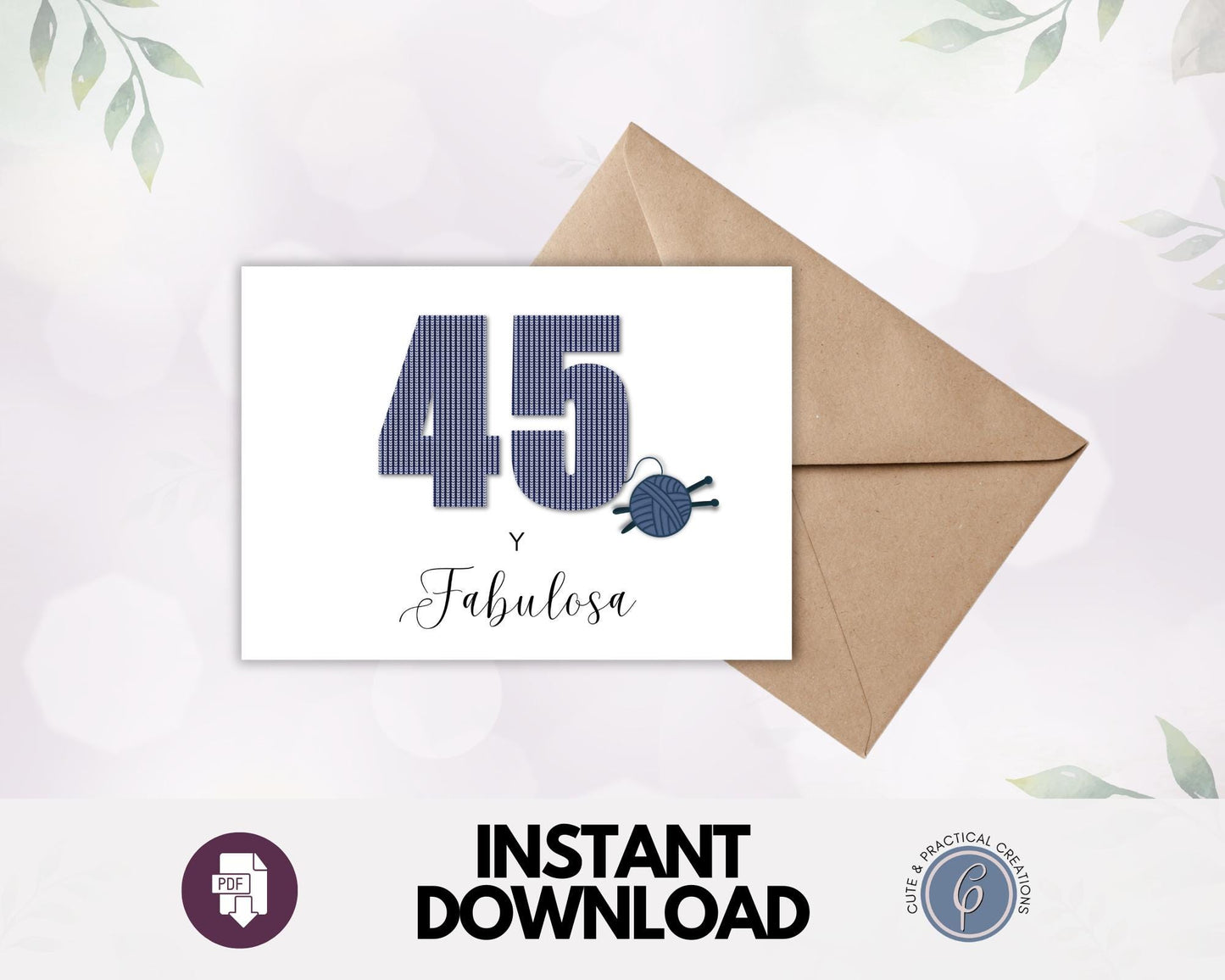 Tarjeta de cumpleaños 45 años y fabulosa en español