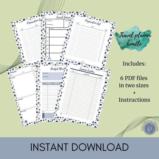 Summer vacation planner in US letter size and A4 |Digital Download and Printable PDF|