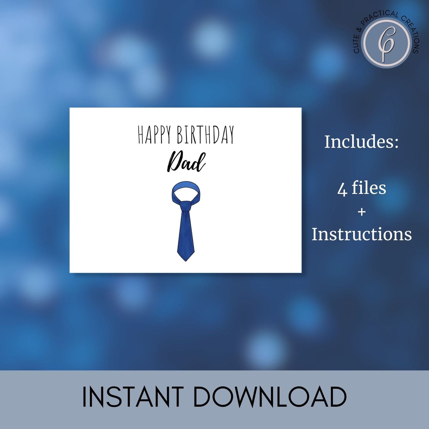 Tarjeta de imagen de feliz cumpleaños papá con corbata