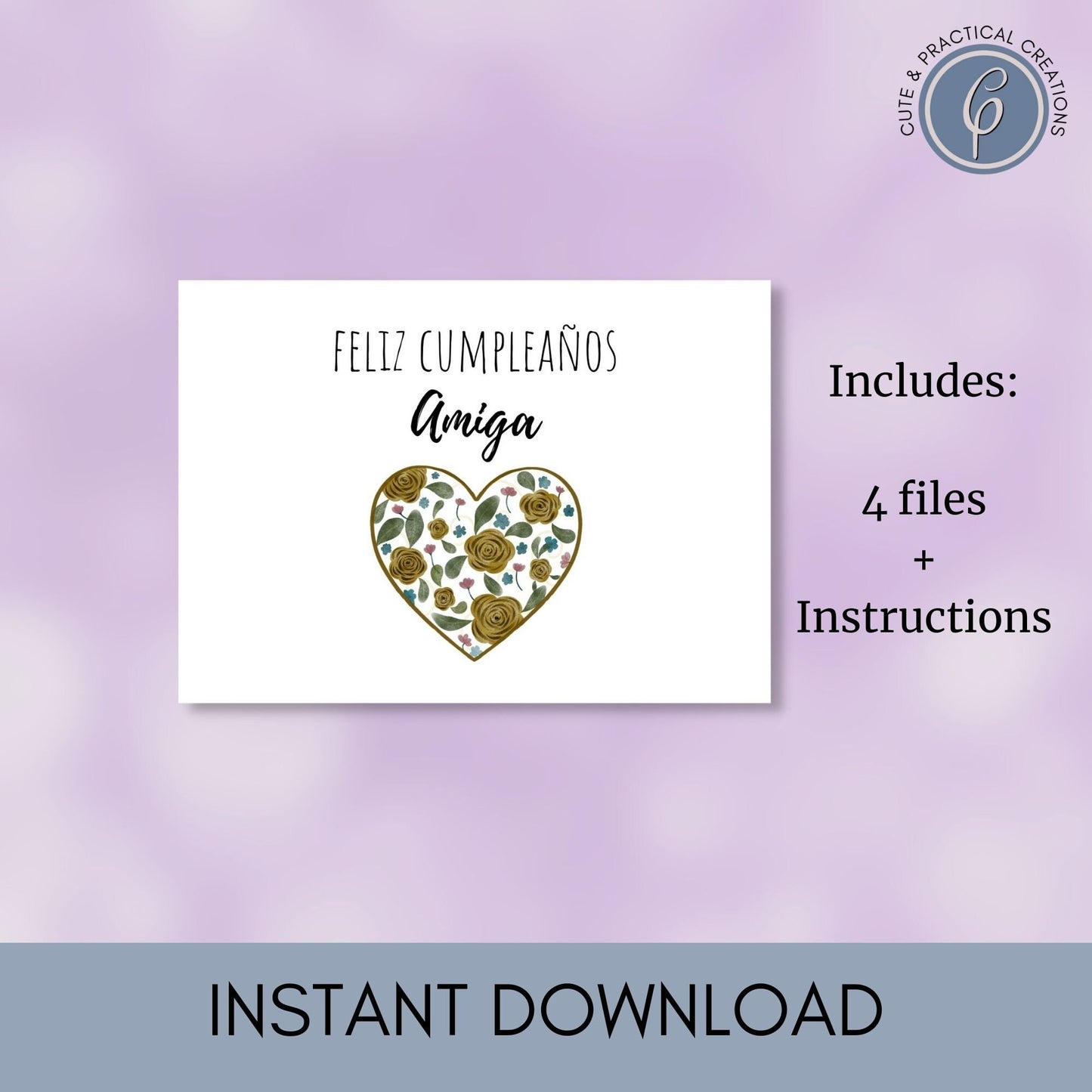 Tarjeta de Feliz Cumpleaños para Amiga Corazón con Flores; Feliz cumpleaños Amiga