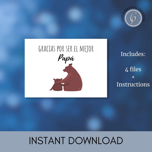 Thanks for Being the Best Dad Card In Spanish