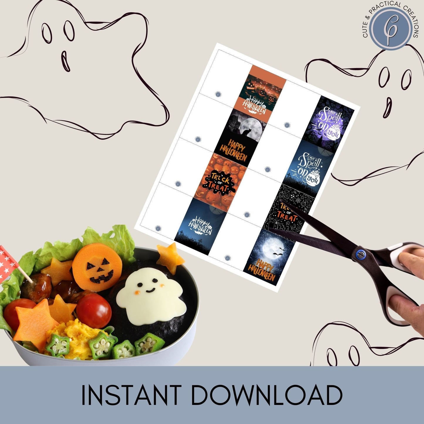 Mini tarjetas de felicitación, juego de 8: diseños de Halloween